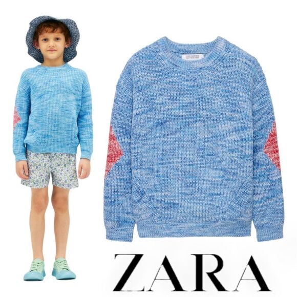 ZARA Kids | Blue | FLECKED KNIT SWEATER LIMITED EDITION - Picture 1 of 7